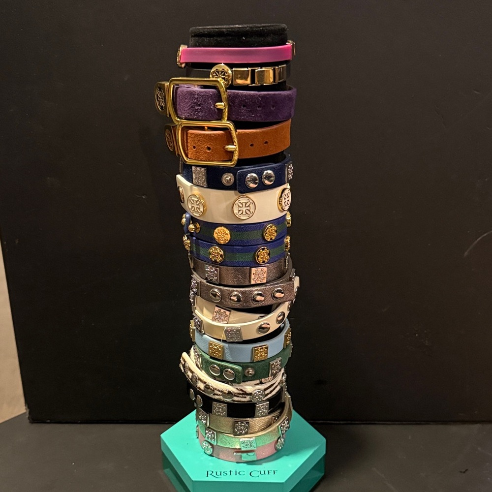 Rustic Cuff Multicolor Leather Bracelet Set - image 1